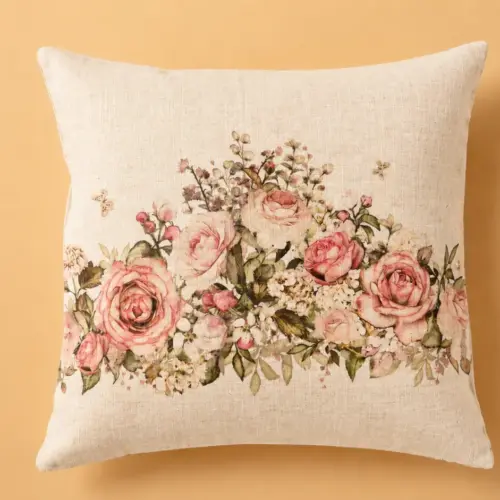 Zirbenkissen mit Blumen